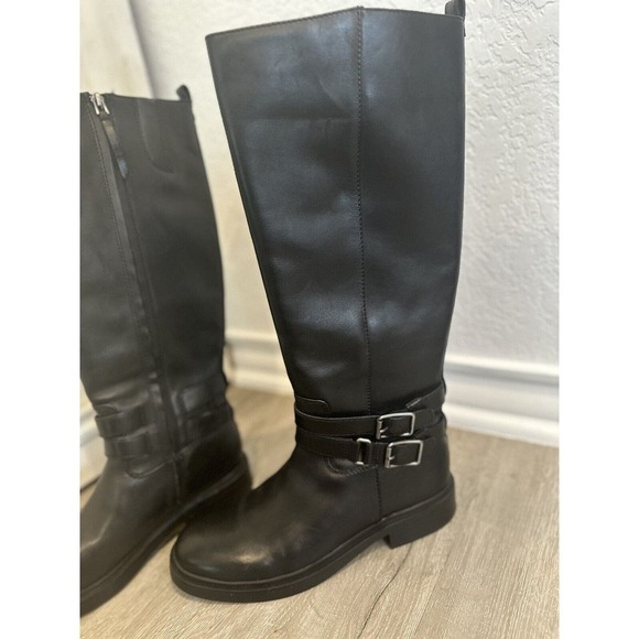 SAM EDELMAN Womens Black Freda Round Toe Block Heel Leather‎ Riding Boot size 9M - Picture 7 of 9